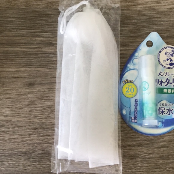 LOT of 2 Lather Soap Net and Mentholatum Water Lip Balm SPF 20/PA+++ NEW Japan - Picture 3 of 5
